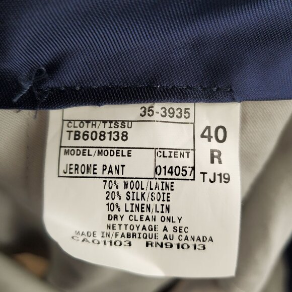 Ted Baker Raw Hem Jerome Pants Men Size 40 Regular NWT Wool Silk Linen Blend - Picture 8 of 15